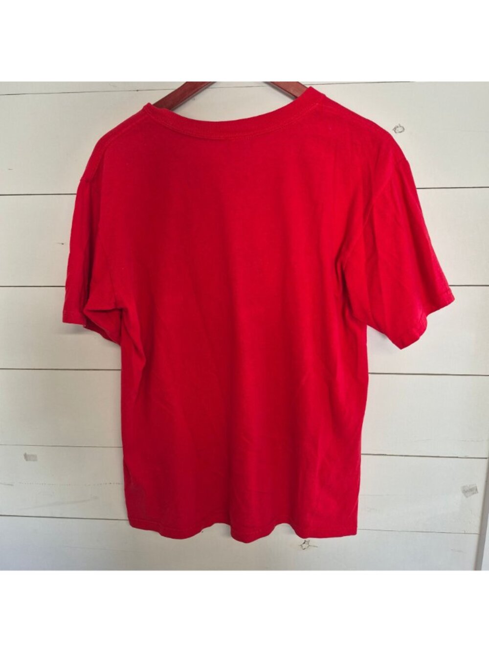 Vintage Red Embroidered USA T-Shirt Medium 100% Cotton - Picture 5 of 5
